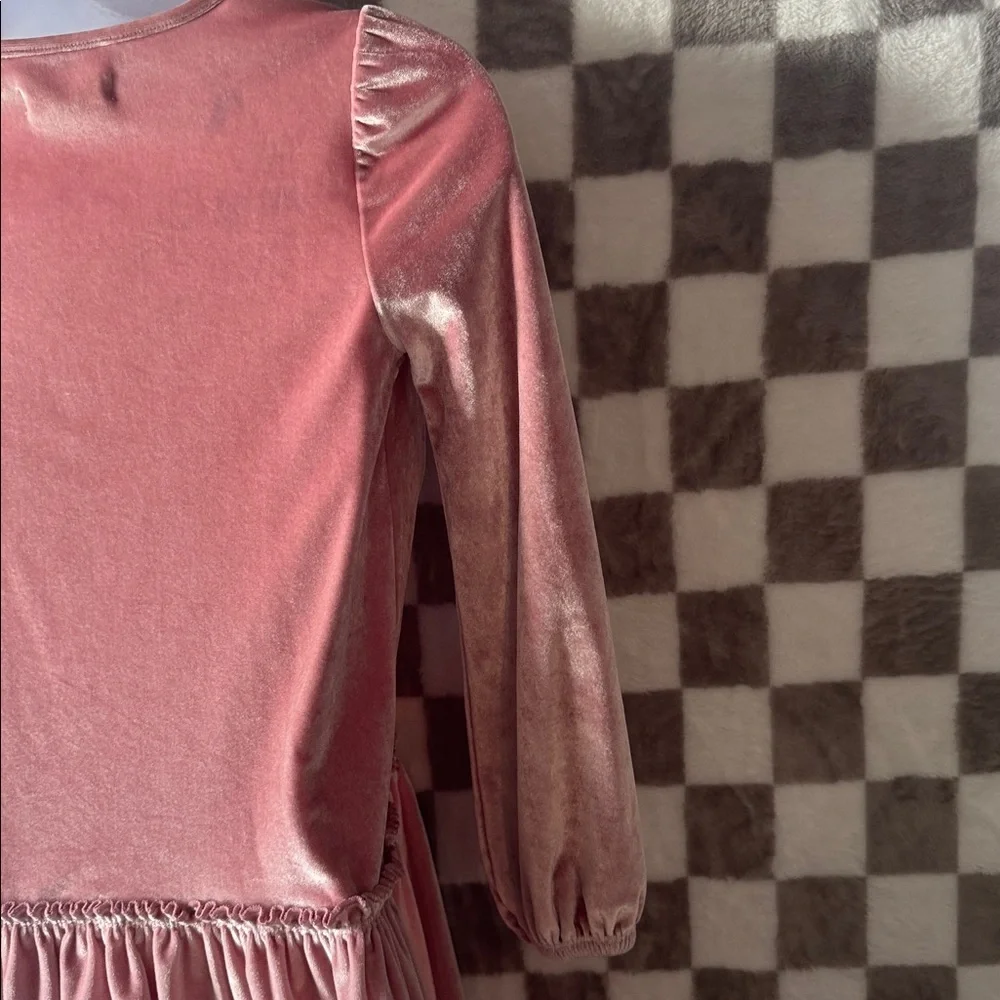 Tucker + Tate Kids Blush Velvet Long Sleeve Dress size 7